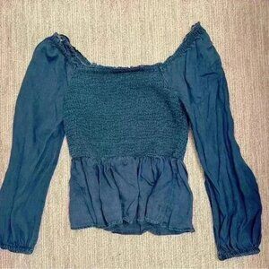 OLD NAVY SMALL RUCHED JEAN TOP